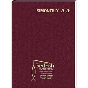 Ruled Monthly Format Stitched To Cover Desk Planner : 32 Page Planner 2026