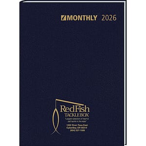 Ruled Monthly Format Stitched To Cover Desk Planner : 32 Page Planner 2026