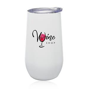 9 oz. Stemless Flute Wine Glasses with Lids