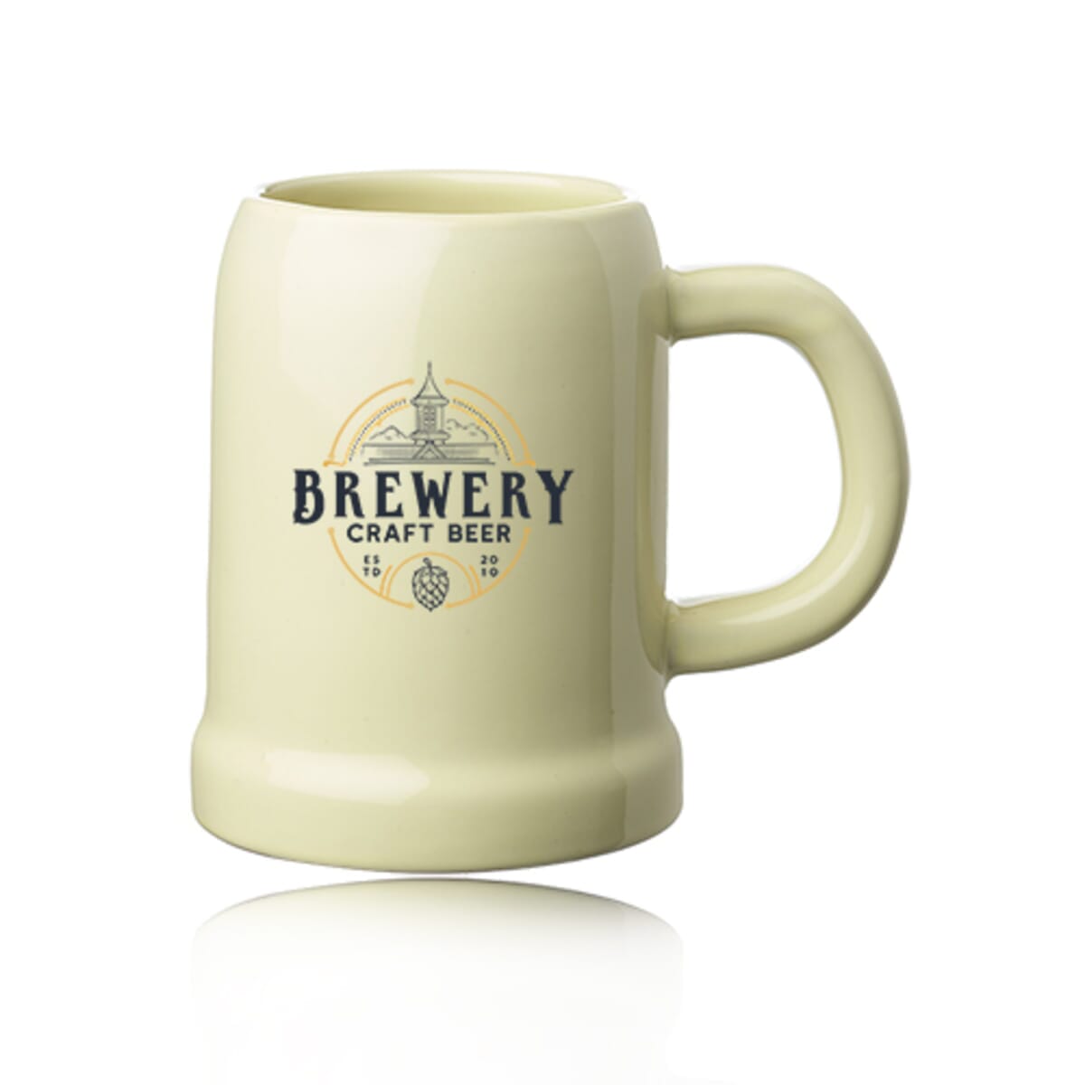 24 oz. Beige Ceramic Beer Mugs