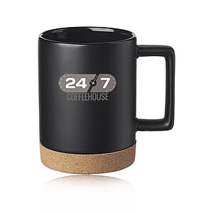 Caldwell 15 oz. Cork Base Ceramic Mugs