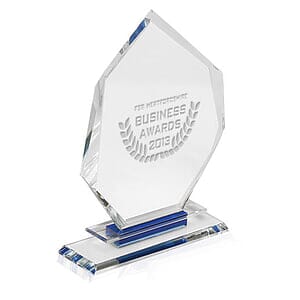 Slanted Heptagon Glass Trophies