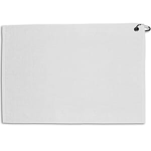 24" x 15" White Weekender Flat Hem Golf Towels
