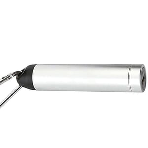 2200 mAh Aluminum Power Bank with Carabiner