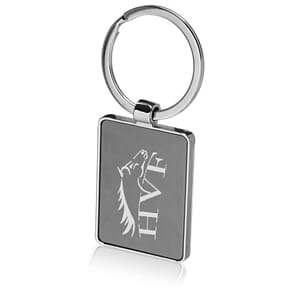 Two Tone Rectangular Metal Keychains