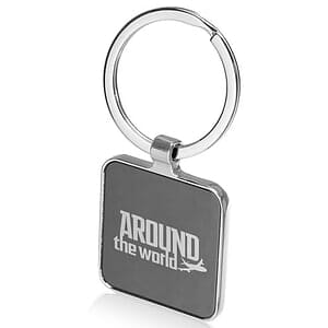 Black Square Metal Keychains