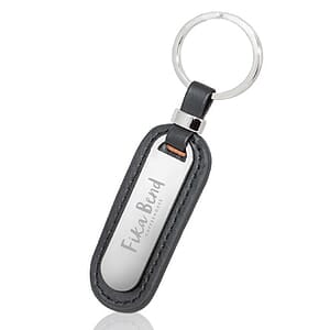 Madison Executive Metal and Faux Leather Keychains