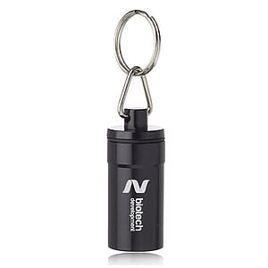 Metallic Aluminum Pill Bottle Keychains