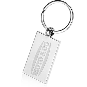 Silver Rectangle Keychains