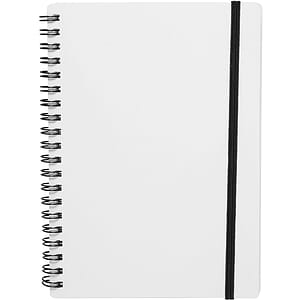 White Spiral Notebooks with Elastic Band