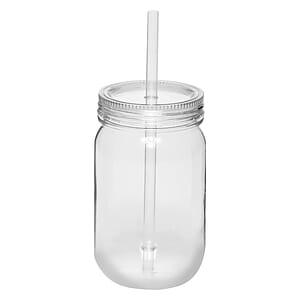 24 oz. Plastic Mason Jars with Straw