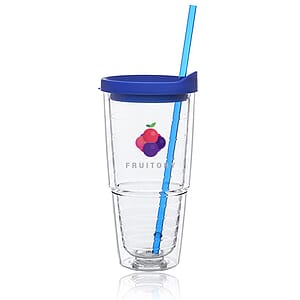 24 oz. Double Wall Solid Clear Orbit  Acrylic Tumblers
