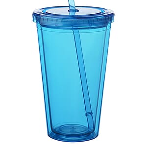 16 oz. Double Wall Acrylic Tumblers With Straws