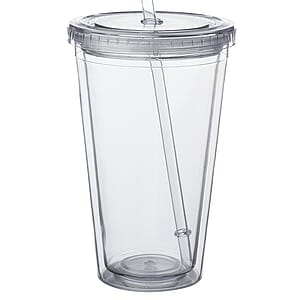 16 oz. Double Wall Acrylic Tumblers With Straws