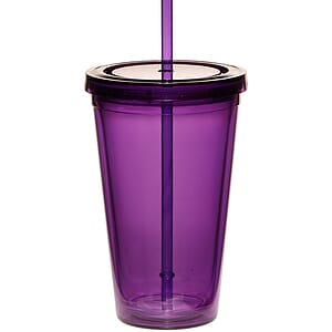 16 oz. Double Wall Acrylic Tumblers With Straws