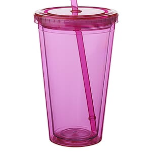 16 oz. Double Wall Acrylic Tumblers With Straws