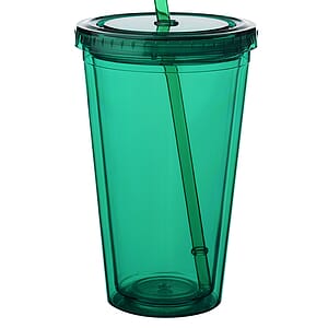 16 oz. Double Wall Acrylic Tumblers With Straws
