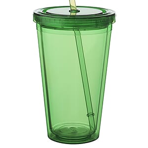 16 oz. Double Wall Acrylic Tumblers With Straws