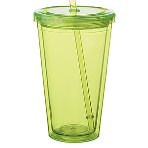 16 oz. Double Wall Acrylic Tumblers With Straws