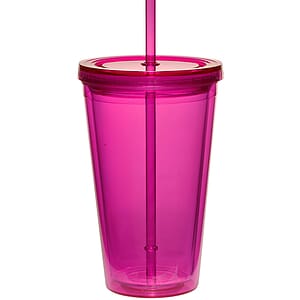 16 oz. Double Wall Acrylic Tumblers With Straws