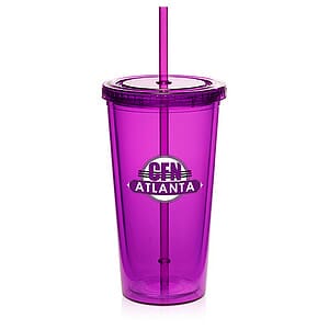 20 oz. Double Wall Acrylic Tumblers With Straws