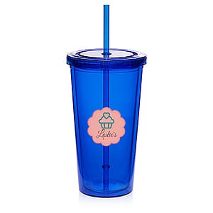 20 oz. Double Wall Acrylic Tumblers With Straws