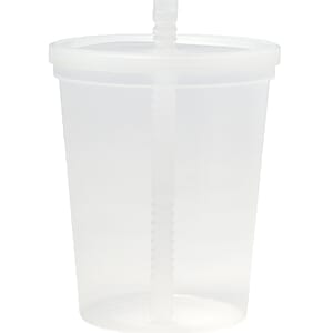 16 oz. Plastic Stadium Cups with Lid and Straw