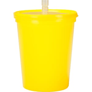 16 oz. Plastic Stadium Cups with Lid and Straw