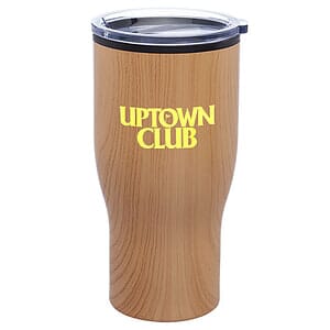 28 oz. Challenger Travel Mugs with Wood Finish