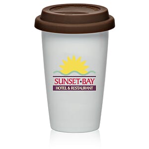 11 oz. Double Wall Ceramic Tumblers with Lid