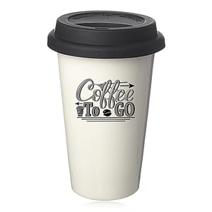 11 oz. Double Wall Ceramic Tumblers with Lid