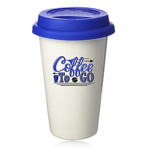 11 oz. Double Wall Ceramic Tumblers with Lid