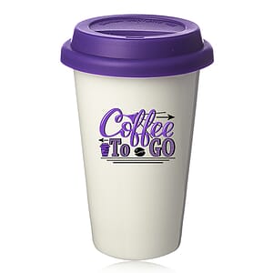 11 oz. Double Wall Ceramic Tumblers with Lid