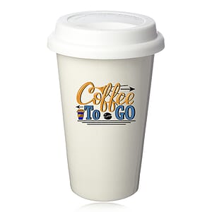 11 oz. Double Wall Ceramic Tumblers with Lid