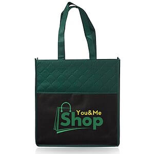 Reusable Quilted Pocket Grocery Tote Bags