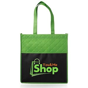 Reusable Quilted Pocket Grocery Tote Bags