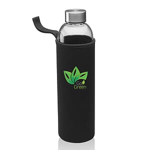 34 oz. Aarthus Glass Water Bottles with Carrying Pouch