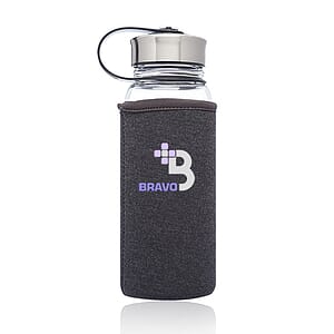 25 oz. Kangaroo Glass Water Bottles in Neoprene Pouch