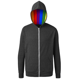 Pride Triblend Contrast Zip Front Hoodie