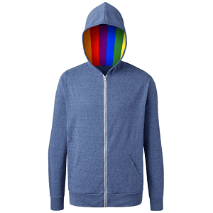 Pride Triblend Contrast Zip Front Hoodie