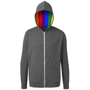 Pride Triblend Contrast Zip Front Hoodie