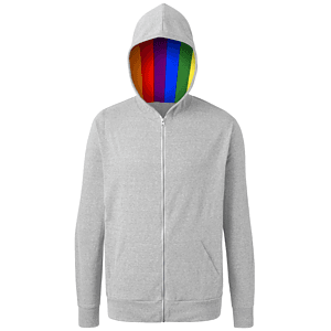 Pride Triblend Contrast Zip Front Hoodie