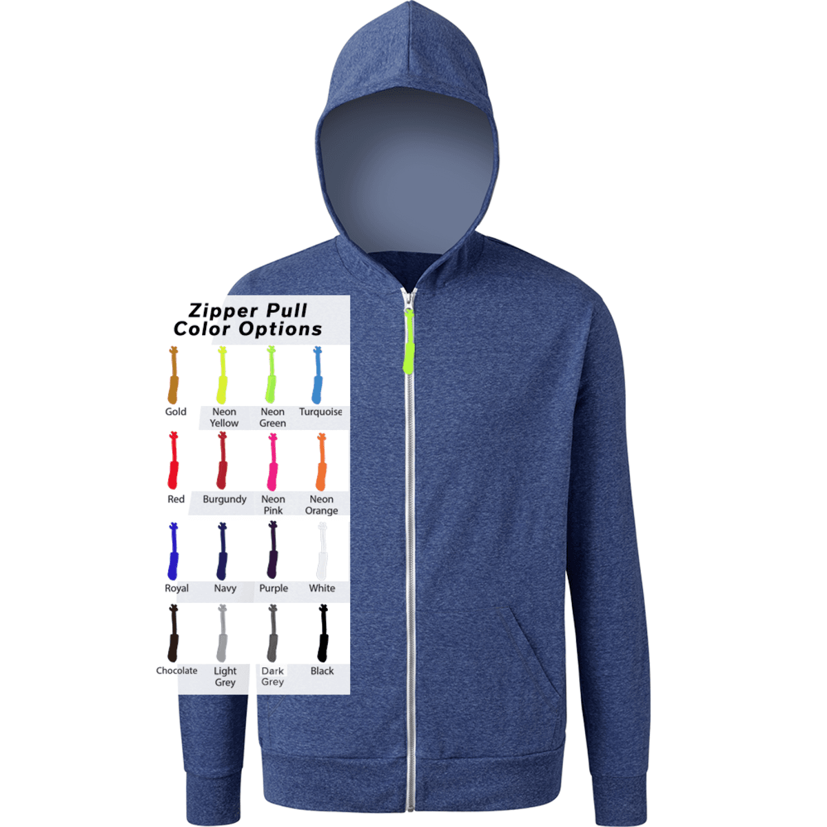 Custom Zipper Pull Triblend Hoodie
