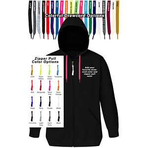 Custom Drawcord & Zipper Pull Hoodie