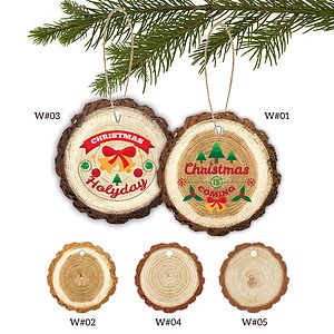 US STOCK 2" Full Color Christmas Ornament - Trunk w/ hemp rope