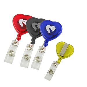 Tradeshow Marketing Heart Shaped Retractable Badge Reels