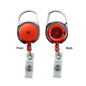 Retractable badge holder with carabiner clip - Close Out