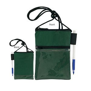 600 Denier Polyester Dual Zipper Pocket Badge Holder