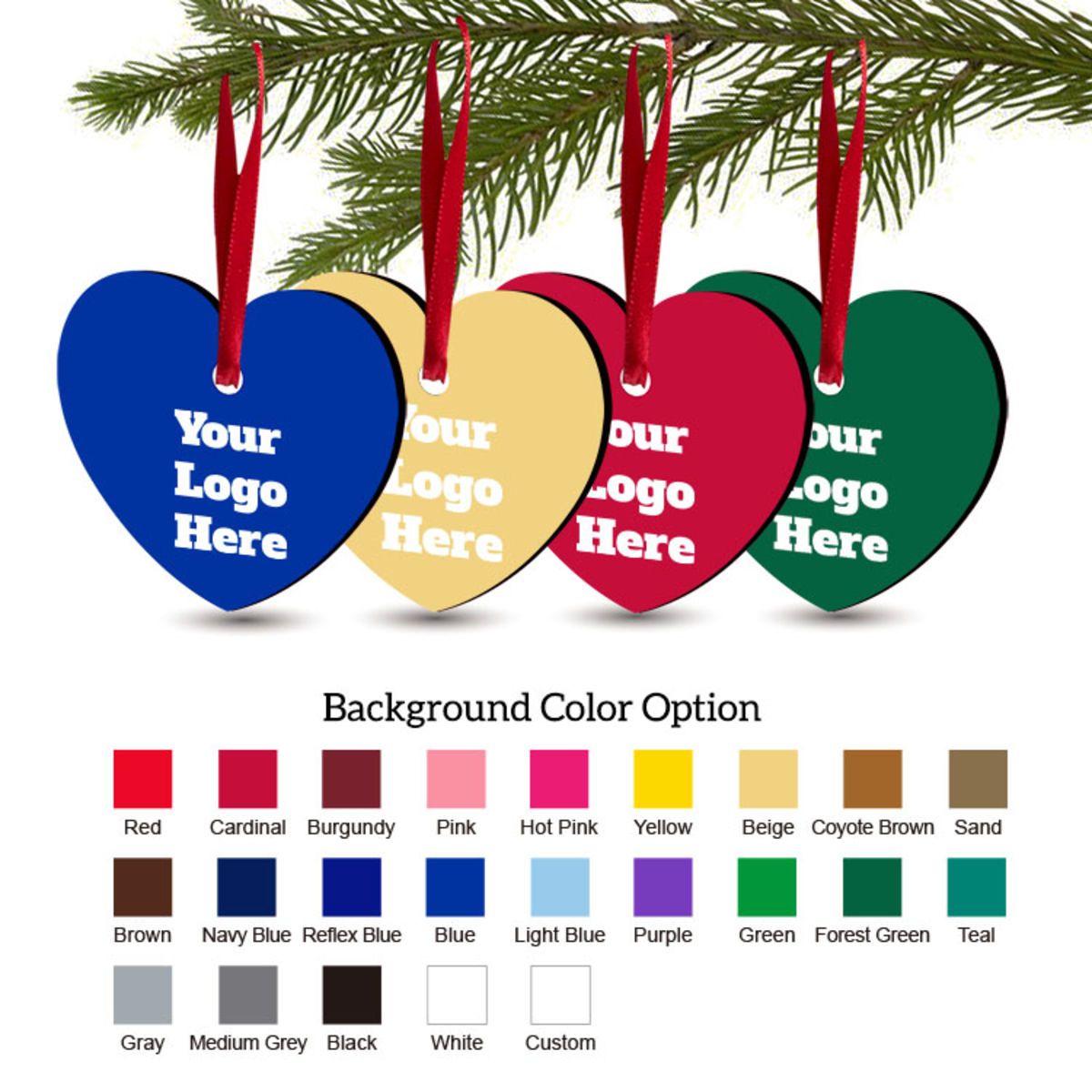 Free Shipping Solid Color Christmas Ornament - Heart