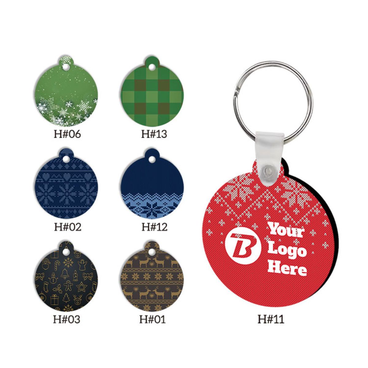 Free Shipping Full Color Christmas Design Key Chain - Round